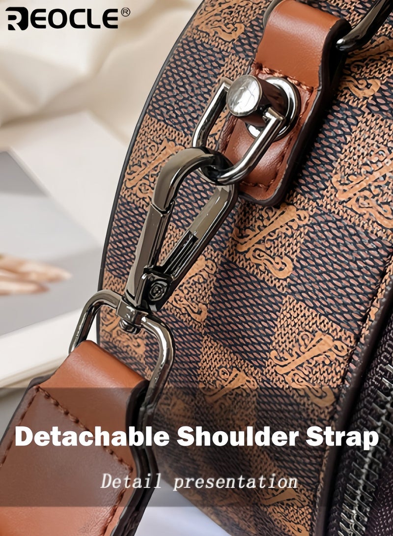 REOCLE Women's Shoulder Bag Small Circular Crossbody Bags Small Tote Square Satchel Handbags Purse Fashion Handbag for Women - Image 3