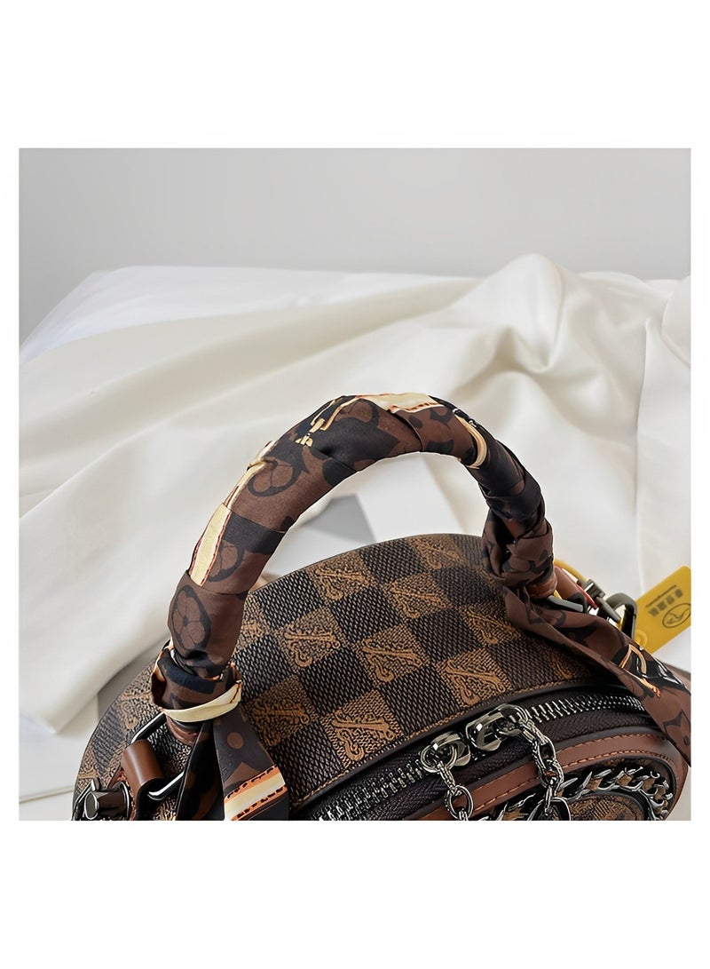 REOCLE Women's Shoulder Bag Small Circular Crossbody Bags Small Tote Square Satchel Handbags Purse Fashion Handbag for Women  - Image 3