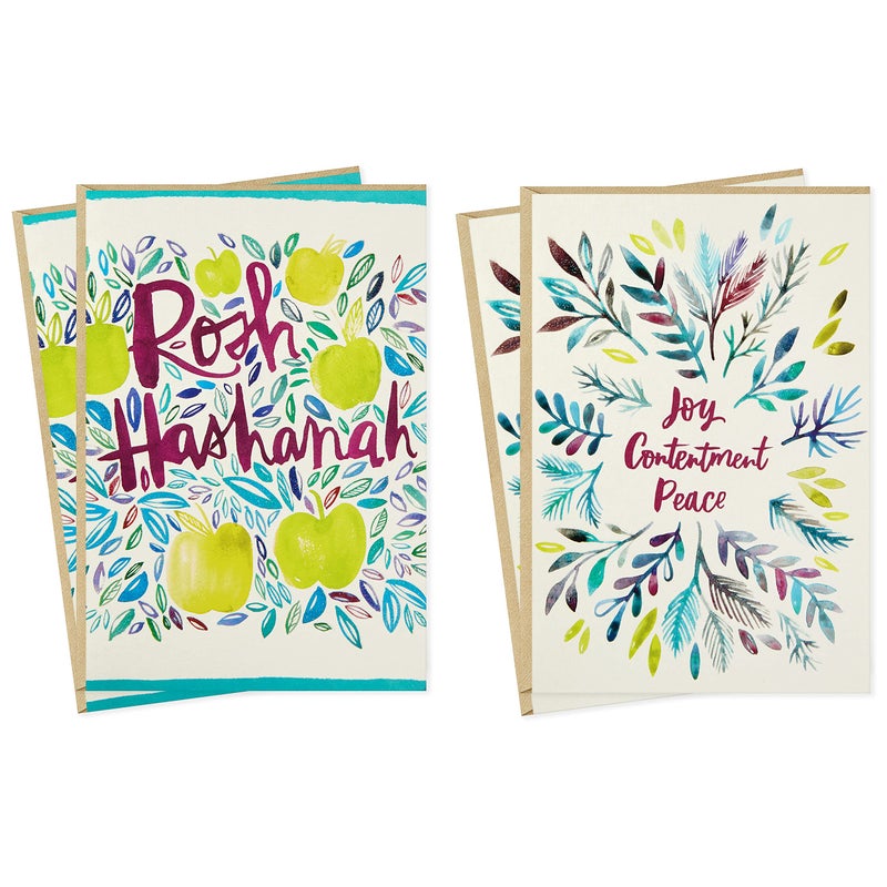 Hallmark Tree of Life Rosh Hashanah Card Assortment  Watercolors (6 cards with Envelopes) - Image 1