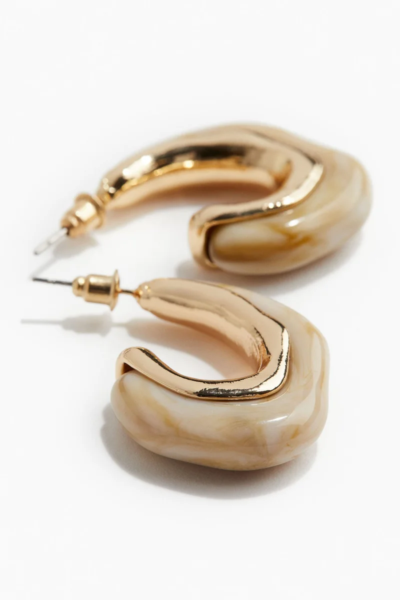 H&M Marbled Hoop Earrings