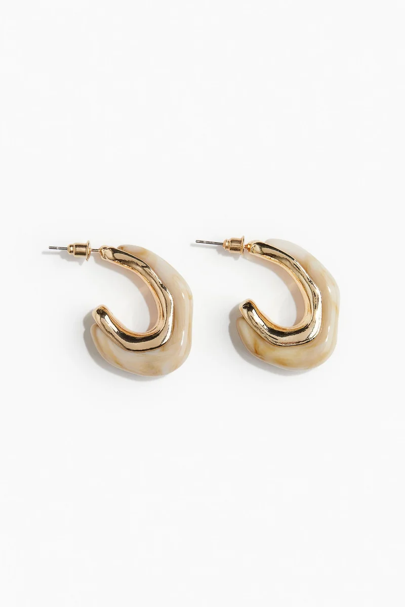 H&M Marbled Hoop Earrings