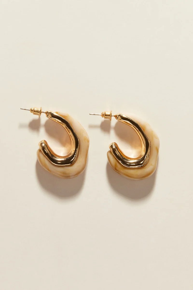 H&M Marbled Hoop Earrings