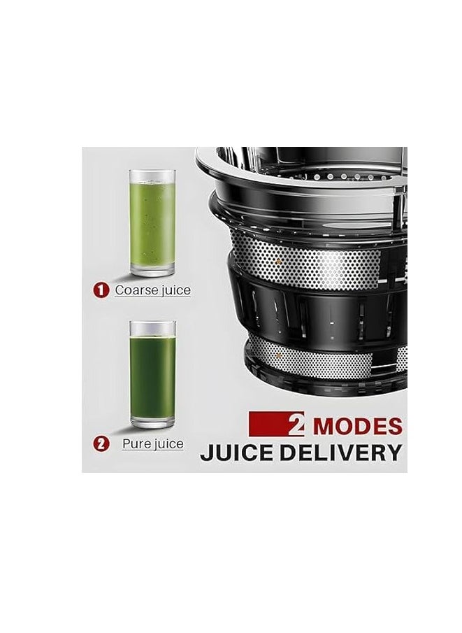 Generic - Slow Masticating Juicer, 80mm Wide Chute, Juice Jug, Pulp Container, BPA-Free, Easy-to-Clean, Whole Fruit & Vegetable Cold Press Juicer, High Nutrient Extraction, Quiet Motor, Reverse Function - Image 1