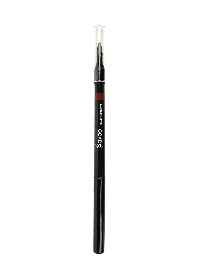 Savoo Lip Liner – Hello Terracotta | Creamy Long-Lasting Lip Pencil with Jojoba Oil & Lip Booster Peptides | Vegan, Waterproof, Recyclable | Defines & Enhances Lips - Image 2