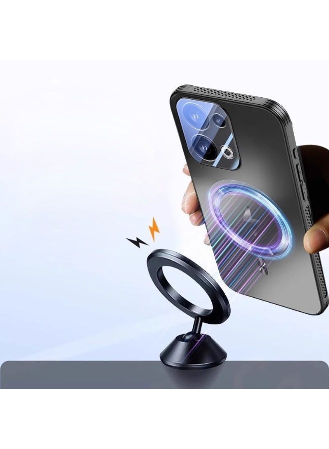 general Case Compatible with Oppo Reno 13, Ultra-thin Magnetic Frosted Phone Case with Fully Wrapped Lens Protection, Skin-friendly Non-slip Protective Cover for Oppo Reno13 - Image 3