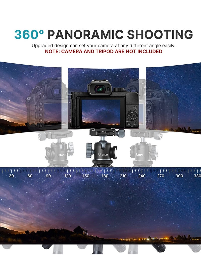 Excefore Tripod Ball Heads For 1/4" Tripod, U-80L Camera BallHead Metal Mini Ball Head 360 Degree Rotating Panoramic Arca Quick Release Plate And Cold Shoe, For DSLR Camera Camcorder Tripod Monopod Slider - Image 4