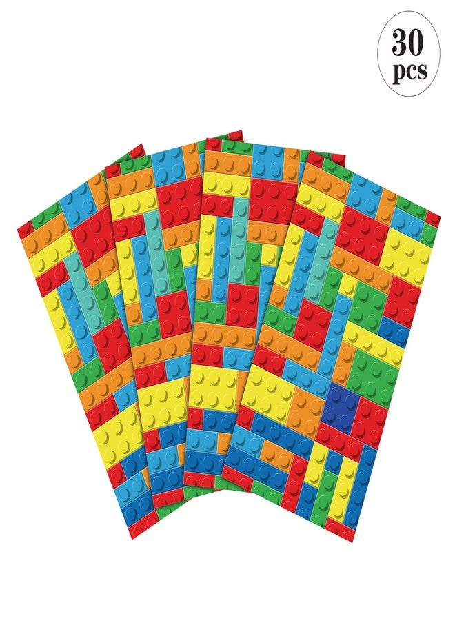 BCHOCKS 30 PCS Party Favor Bags for Building Blocks Themed Birthday Decorations, Gift Goody Treat Candy Bags for Party Supplies and Decor - Image 2