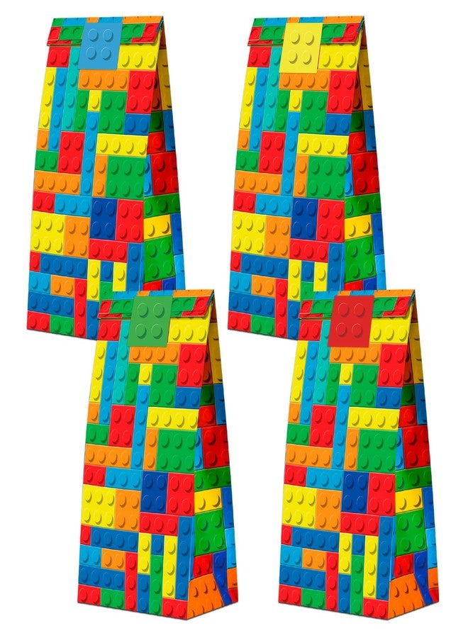 BCHOCKS 30 PCS Party Favor Bags for Building Blocks Themed Birthday Decorations, Gift Goody Treat Candy Bags for Party Supplies and Decor - Image 1
