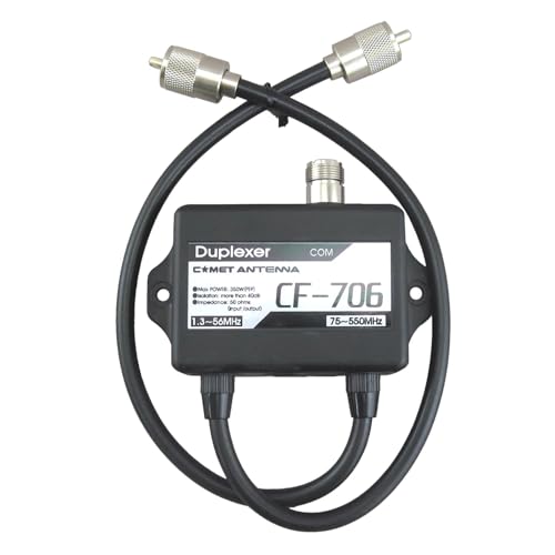 Comet CF-706 Duplexer for Transceivers HF VHF UHF 1.6–30 MHz / 49–470 MHz / 840–2000 MHz with PL-259 Connectors High Isolation Low Loss Coaxial Splitter Combiner for Amateur Radio and Base Use - Image 4