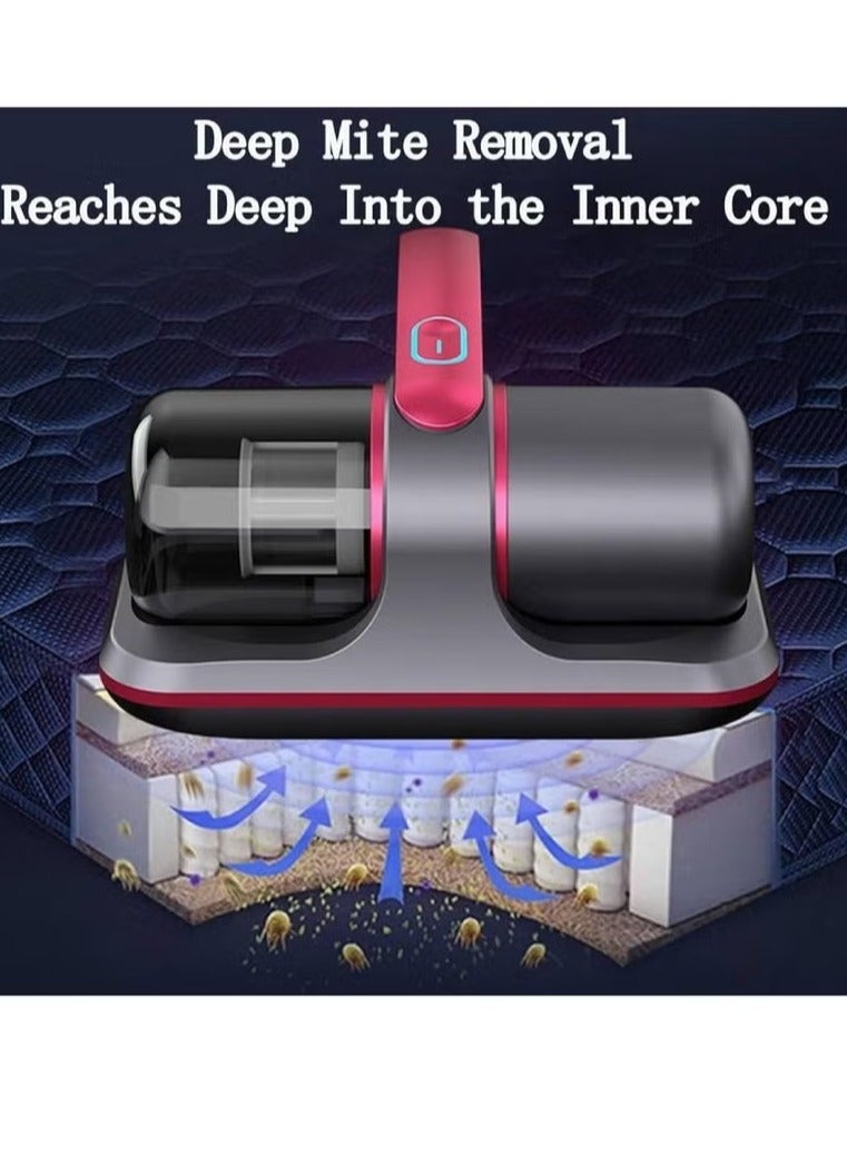 آر إيه أف أداة إزالة العث المنزلية القوية عالية التردد، مكنسة كهربائية للسرير مزودة بضوء الأشعة فوق البنفسجية، مكنسة كهربائية يدوية للمراتب، مكنسة كهربائية لاسلكية قوية عميقة ذات نبض مزدوج عالي التردد - Image 3