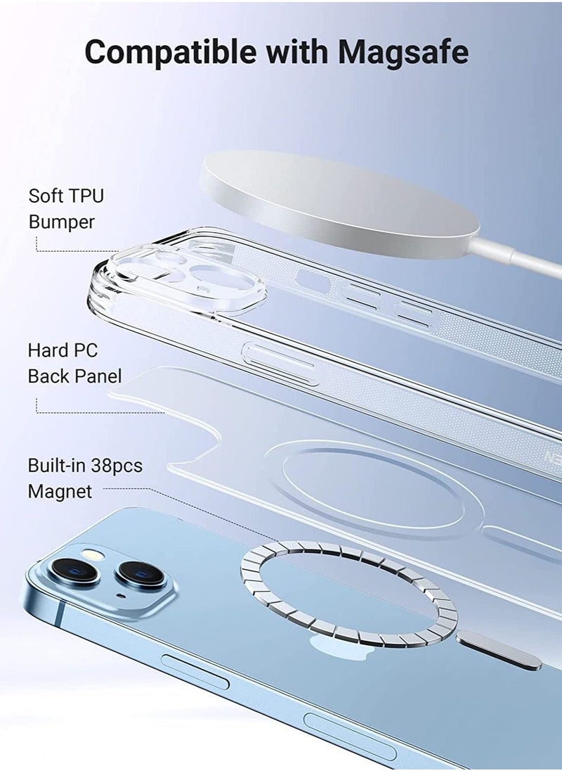 Generic iPhone 14 Plus Case with Magsafe Magnetic Wireless Charging Compatible Transparent Cover Clear  - Image 4