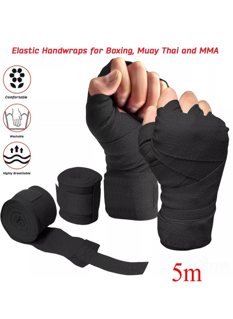 YOUGE Sports Boxing Hand Wraps 5 Meters Inner Boxing Gloves Martial Arts Wraps for MMA Kickboxing Muay Thai - Pair - Image 1