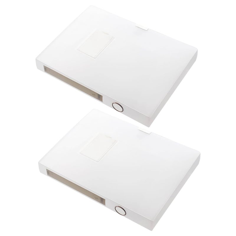 A4 File Storage Box Set of 2 5 5cm Thick Document Organizer For Office Desktop Filing - Image 2