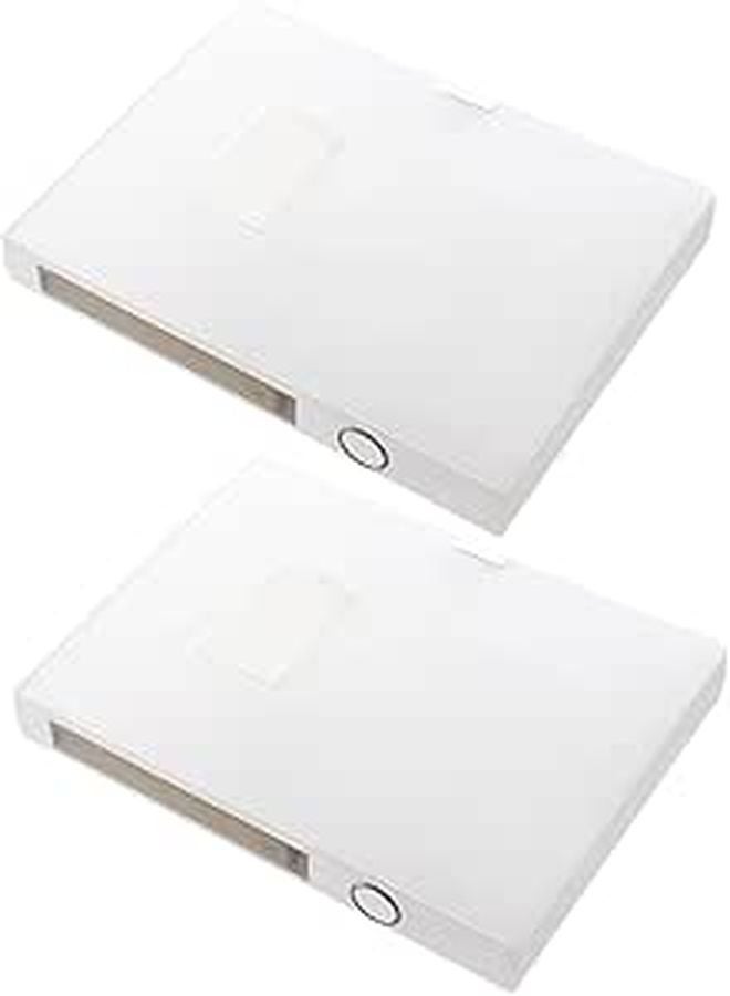 A4 File Storage Box Set of 2 5 5cm Thick Document Organizer For Office Desktop Filing - Image 1