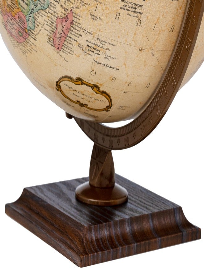 Replogle Easy to Assemble Replogle World Classic Globe, 12" Desktop World Globe For Home or Office Desk Decor, Raised Relief, Up-to-date Cartography, Made in the USA, Antique - Image 3