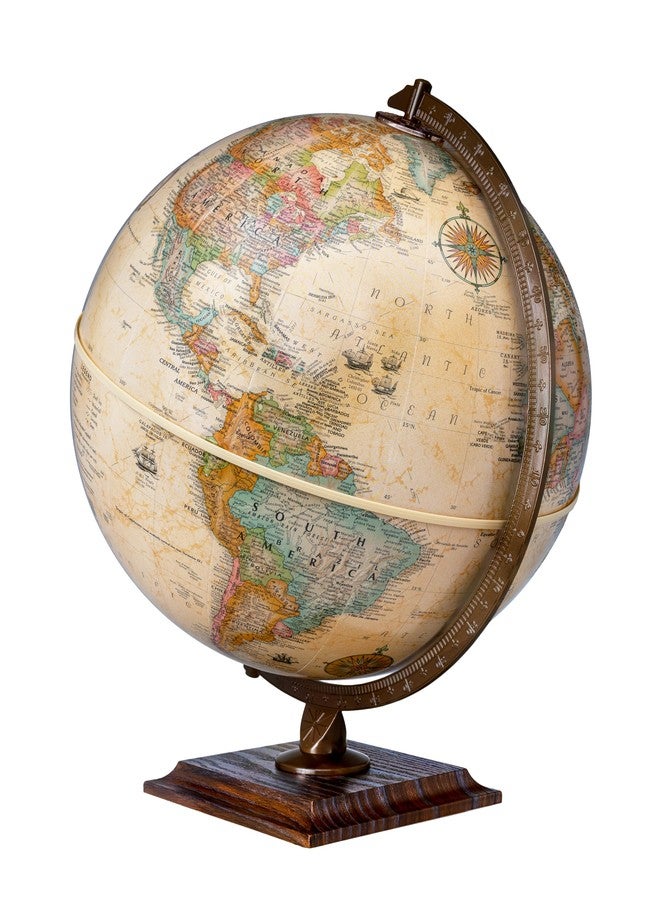 Replogle Easy to Assemble Replogle World Classic Globe, 12" Desktop World Globe For Home or Office Desk Decor, Raised Relief, Up-to-date Cartography, Made in the USA, Antique - Image 2