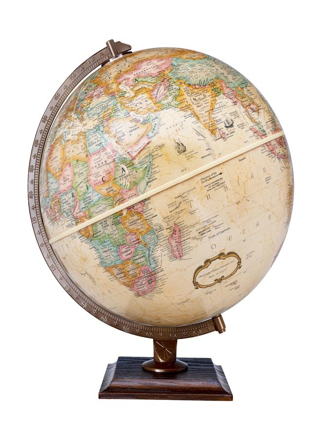 Replogle Easy to Assemble Replogle World Classic Globe, 12" Desktop World Globe For Home or Office Desk Decor, Raised Relief, Up-to-date Cartography, Made in the USA, Antique - Image 1