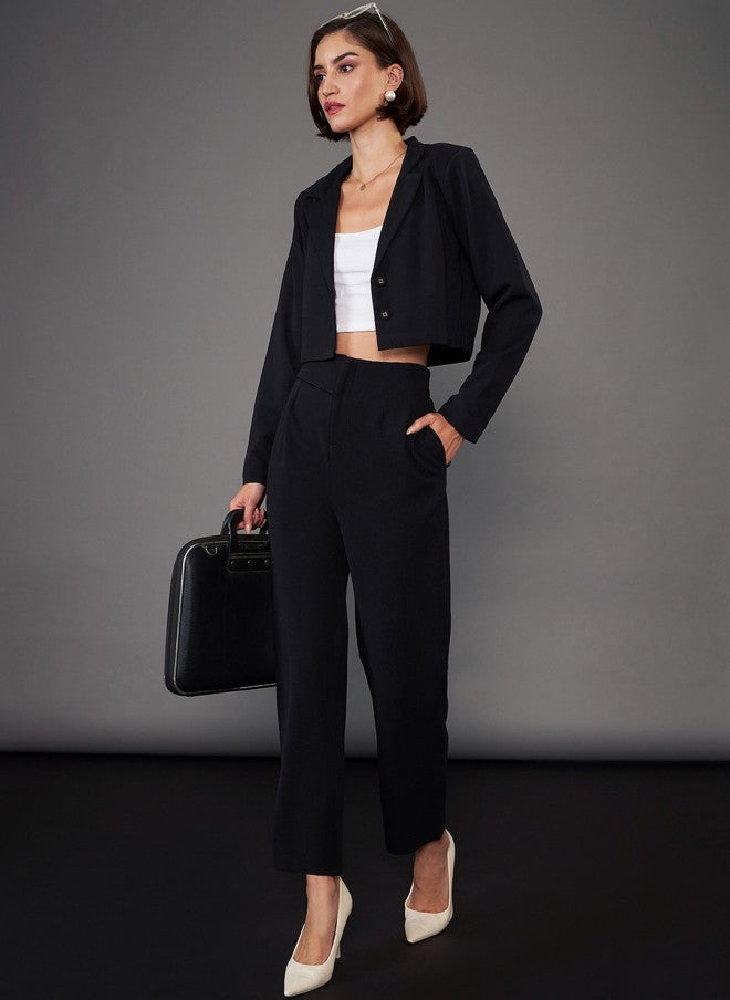 ساسافراس بليزر قصير أسود نسائي - Image 5