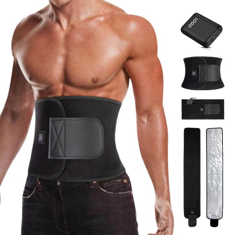 Bluejw Men Women Gym Waist Trimmer Wrap - Sweat Band Lumber Support Belt - Slimming Waist Trainer - Low Price Black - Image 2