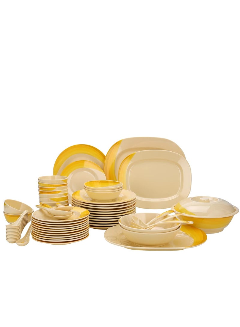 أي كي دي سي طقم عشاء ميلامين رويال فورد، 64 قطعة، RF8102 - Image 1