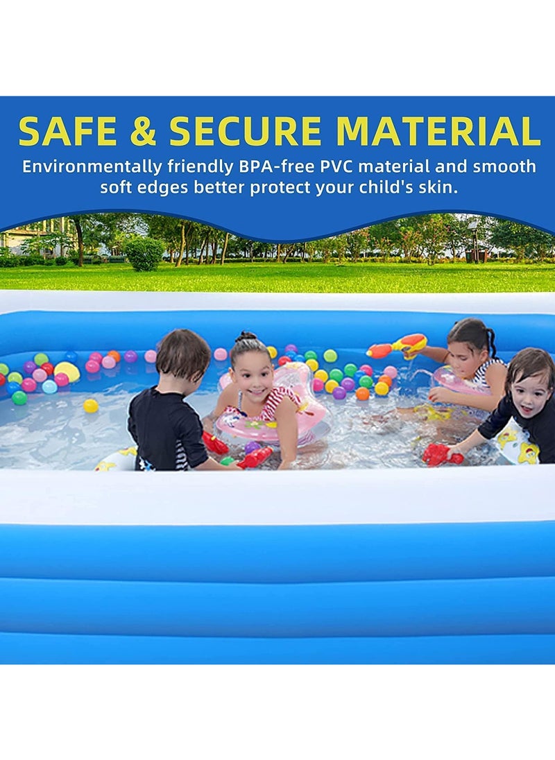 AUTOYSUR Inflatable Swimming Pool, Kiddie Pool with Electric Air Pump, Large Size Blow Up Swimming Pool, Giant Rectangle Lounge Blow Up Pool for Indoor Outdoor Backyard Ground  - Image 3