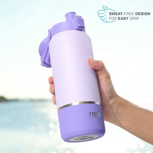 TYESO 40oz Tumbler with Handle Lid | Insulated Stainless Steel Water Bottle | IceFlow Collection (Blush Sandstone) - Image 3