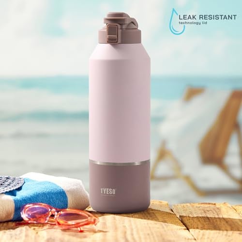 TYESO 40oz Tumbler with Handle Lid | Insulated Stainless Steel Water Bottle | IceFlow Collection (Blush Sandstone) - Image 5