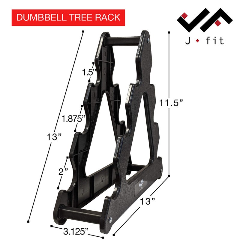 JFIT Dumbbell Tree Rack, Black - Holds up to 40 lbs of Dumbbells (NO WEIGHTS INCLUDED) - Image 2