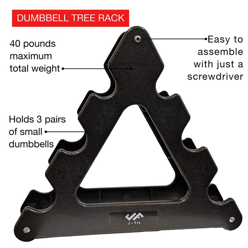 JFIT Dumbbell Tree Rack, Black - Holds up to 40 lbs of Dumbbells (NO WEIGHTS INCLUDED) - Image 3