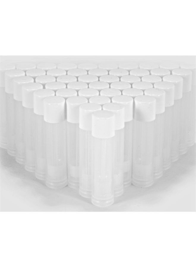 Vivaplex 50, Clear, Empty, 5.5 ml Lip Balm Tubes with White Caps - Image 4