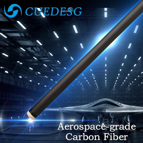 CUEDESG Carbon Fiber Break Jump Cue Pool Stick3 Piece Breaking Pool CueLow Deflection Jump Break Cue 13mm Pro Tip with PU Bag 21oz_Black - Image 3
