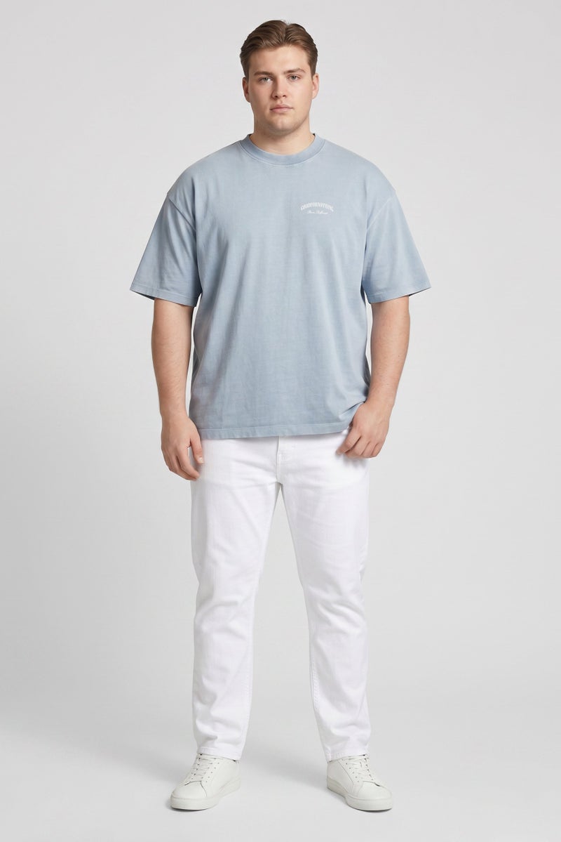 GOOD FOR NOTHING Men Crew Neck Short Sleeve Graphic Print T-Shirt, Stone Blue - Image 2
