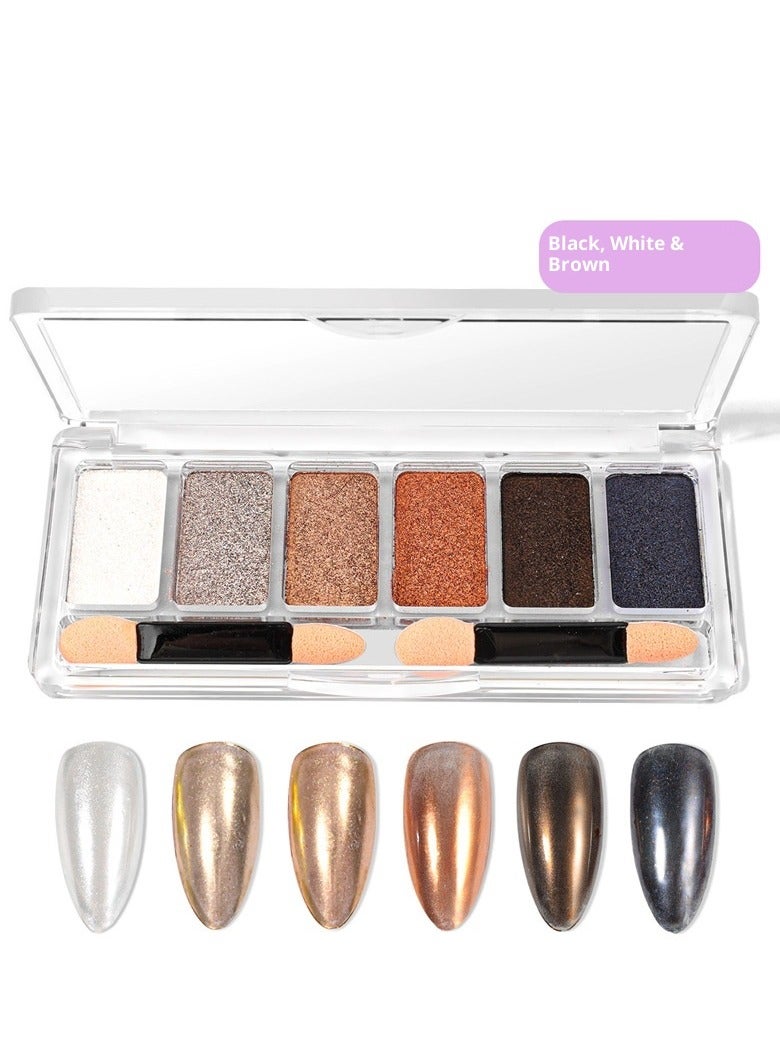 مسحوق مرآة سحرية صلبة بستة ألوان. - Image 1