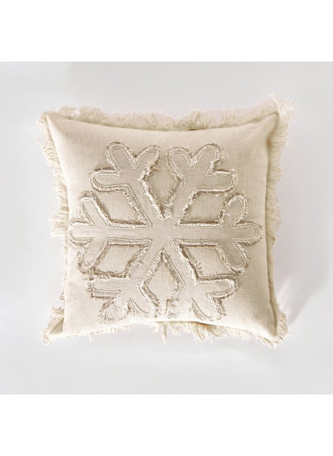 Home Box Nat Snowflake Patch Filled Cushion 45 x 45 cm  - Image 5