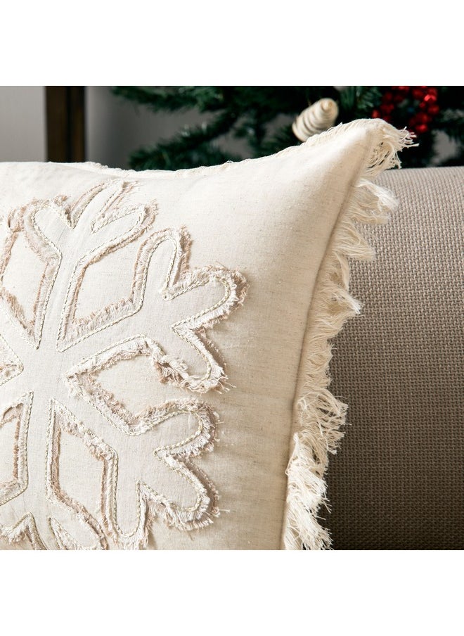 Home Box Nat Snowflake Patch Filled Cushion 45 x 45 cm  - Image 2