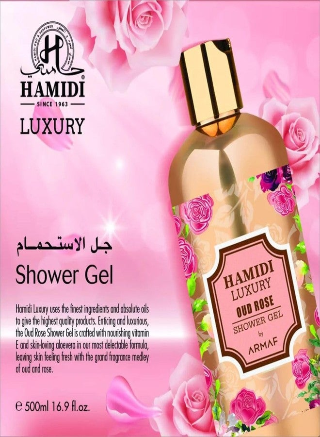 Hamidi Luxury Oud Rose Shower Gel for Women 500ML (16.9 OZ) | Ultra Moisturizing & Skin Nourishing Formula Premium Womens Body Wash For Soft, Hydrated & Revitalized Skin Deep Moisturizing Body Wash - Image 2