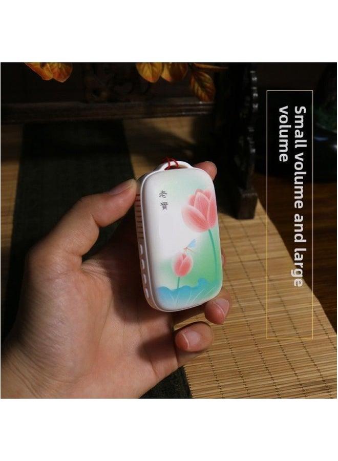 Lotus Pendant Halter Player Meditation Music Small Stereo HD Sound Quality Elderly Listening Charging Portable MP3-Body Color:Lotus Color Picture Built-in 38 Tracks-Memory Capacity:Card  - Image 4