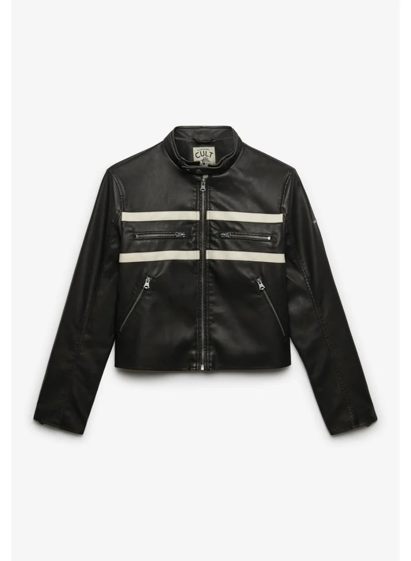 سوبر دراي Moto Faux Leather Jacket