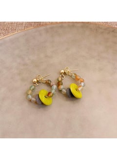 Yellow Small Fresh Fashion All-match Flower Butterfly Earrings Simple Geometric Ear Ring Student Temperament Earrings For Women
