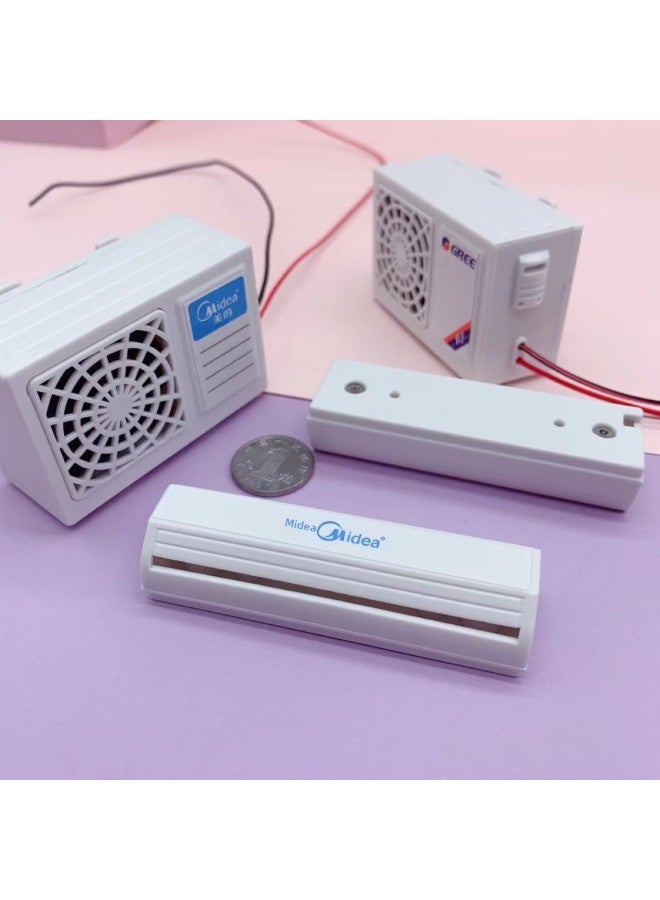 Mini Air Conditioner Inside And Outside Machine Model Miniature Doll House Decoration Model Decoration Scene Props Non-children's Toys-Color:One Set Of Internal And External Machine And One Battery Box  - Image 4