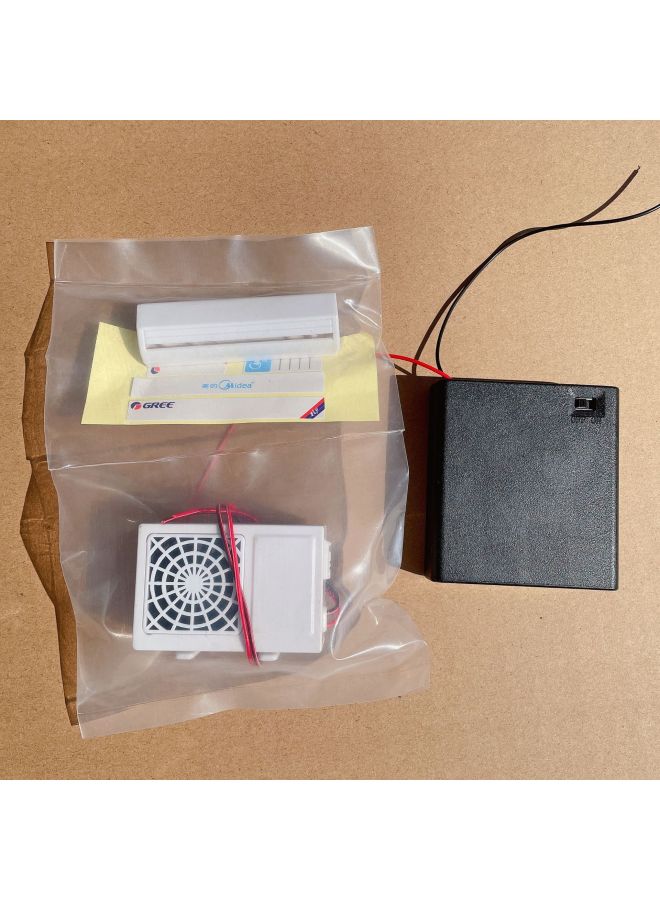 Mini Air Conditioner Inside And Outside Machine Model Miniature Doll House Decoration Model Decoration Scene Props Non-children's Toys-Color:One Set Of Internal And External Machine And One Battery Box  - Image 1