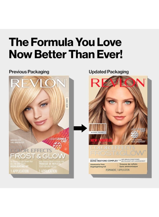 Revlon صبغة شعر ريفلون الدائمة، صبغة شعر دائمة، مجموعة تمييز تأثيرات اللون، خالية من الأمونيا والبارابين، 20 أشقر، 8 أونصات، (عبوة من 1) - Image 3