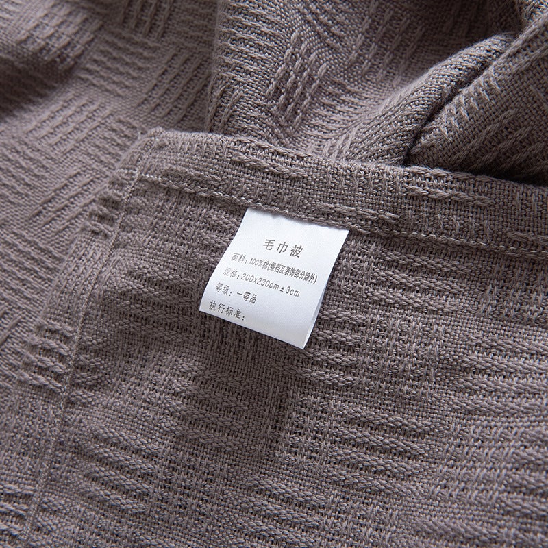 Cotton Gauze Knitted Blanket Towel Quilt Houndstooth Double-Layer Towel Quilt Nap Double Sofa Air-Conditioning Blanket Pure Cotton - Image 4