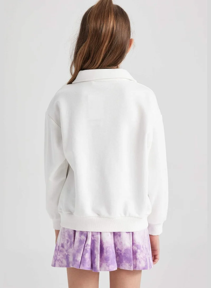DeFacto Girl NBA Los Angeles Lakers Licenced Polo Neck Long Sleeve Knitted Sweatshirt