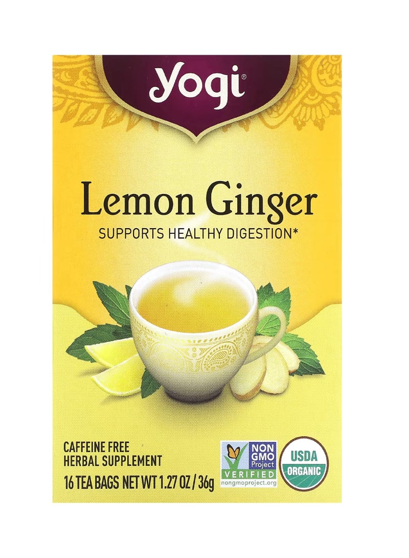 YOGI Lemon Ginger Supports Healthy Digestion 16 Tea Bags
