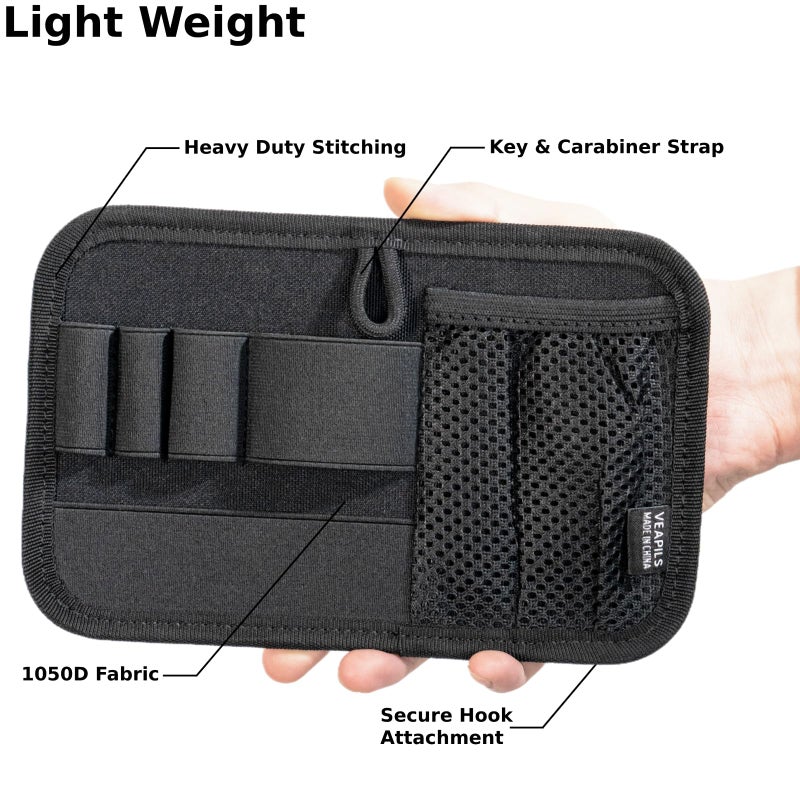 VEAPILS Tactical Bag Insert Panel Organizer, Hook and Loop Modular Backpack Insert Organizer, Small Admin Pouch with Hook Fasteners, Tactical Backpack Accessorie for Travel Bag (Black) - Image 5