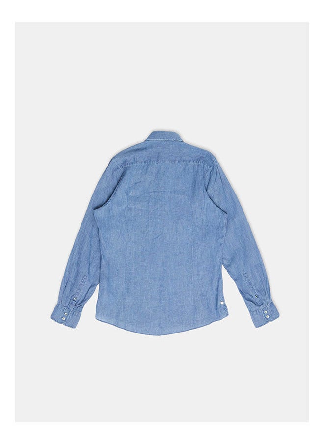 Olymp - Collared Neck Long Sleeve Plain/Basic Shirt - Image 1