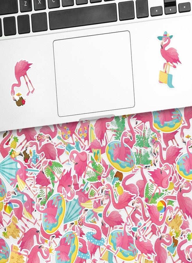 CNhoqc Summer Flamingo Sticker Rolls - 1000pcs Pink Flamingo Waterproof Vinyl Reusable Laptop Stickers Self Adhesive Scrapbook Water Bottle Treval Case Page Activity Pad Summer Birthday Party Favor - Image 3