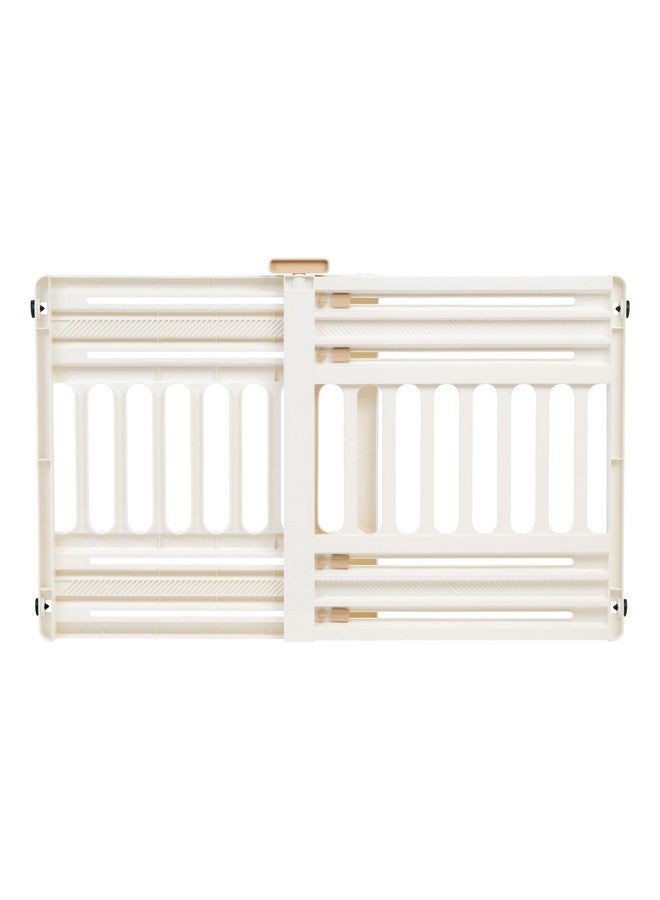 IRIS بوابة الكلاب IRIS USA 24"-39"، حاجز داخلي قابل للتعديل للحيوانات الأليفة، بوابة للحيوانات الأليفة للجرو، الكلاب الصغيرة، القطط، قفل سهل بالتواء للأبواب والسلالم، محمولة، قابلة للتوسيع، 25" ارتفاع، أبيض - Image 1