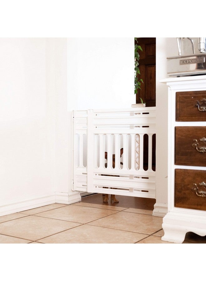 IRIS بوابة الكلاب IRIS USA 24"-39"، حاجز داخلي قابل للتعديل للحيوانات الأليفة، بوابة للحيوانات الأليفة للجرو، الكلاب الصغيرة، القطط، قفل سهل بالتواء للأبواب والسلالم، محمولة، قابلة للتوسيع، 25" ارتفاع، أبيض - Image 4